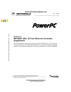 Errata to MPC860T (Rev. D) Fast Ethernet Controller Supplement