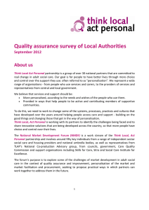 Quality assurance survey of Local Authorities