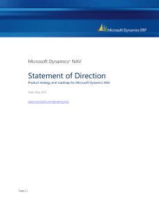 Dynamics NAV Statement Of Direction