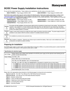 Vehicle Mounted DC-/DC Power Supply Installation Instructions