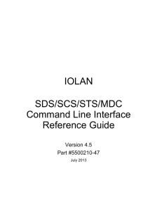 IOLAN SDS/SCS/STS/MDC Command Line Interface Reference Guide