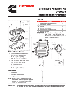 Crankcase Filtration Kit CV50638 Installation Instructions