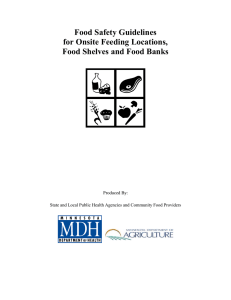 Food Safety Guidelines for Onsite Feeding Locations, Food Shelves