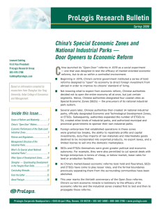 China`s Special Economic Zones and National Industrial Parks