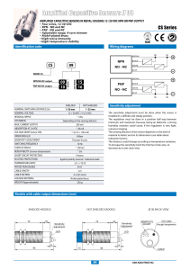 AMPLIFIED CAPACITIVE SENSORS Specifications