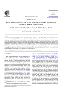 Local analysis of behaviour in the adjusting-delay task