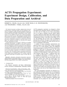 ACTS Propagation Experiment - Online Journal of Space