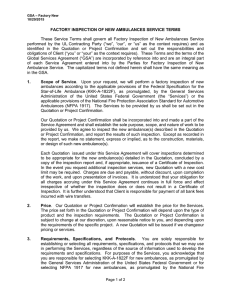 factory inspection of new ambulances service terms