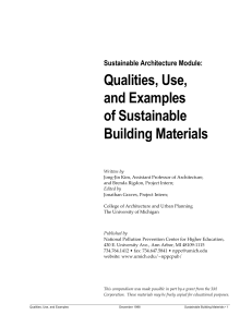 Qualities, Use, and Examples of Sustainable Building Materials