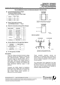 tisp4072f3, tisp4082f3 symmetrical transient voltage suppressors