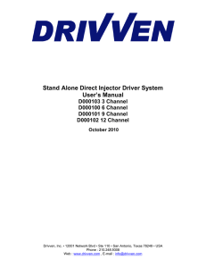 Stand Alone Direct Injector Driver System User`s Manual