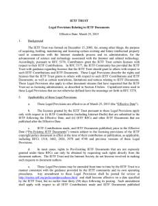 IETF TRUST Legal Provisions Relating to IETF Documents Effective