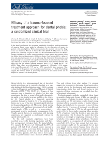 Efficacy of a traumafocused treatment approach for dental phobia: a