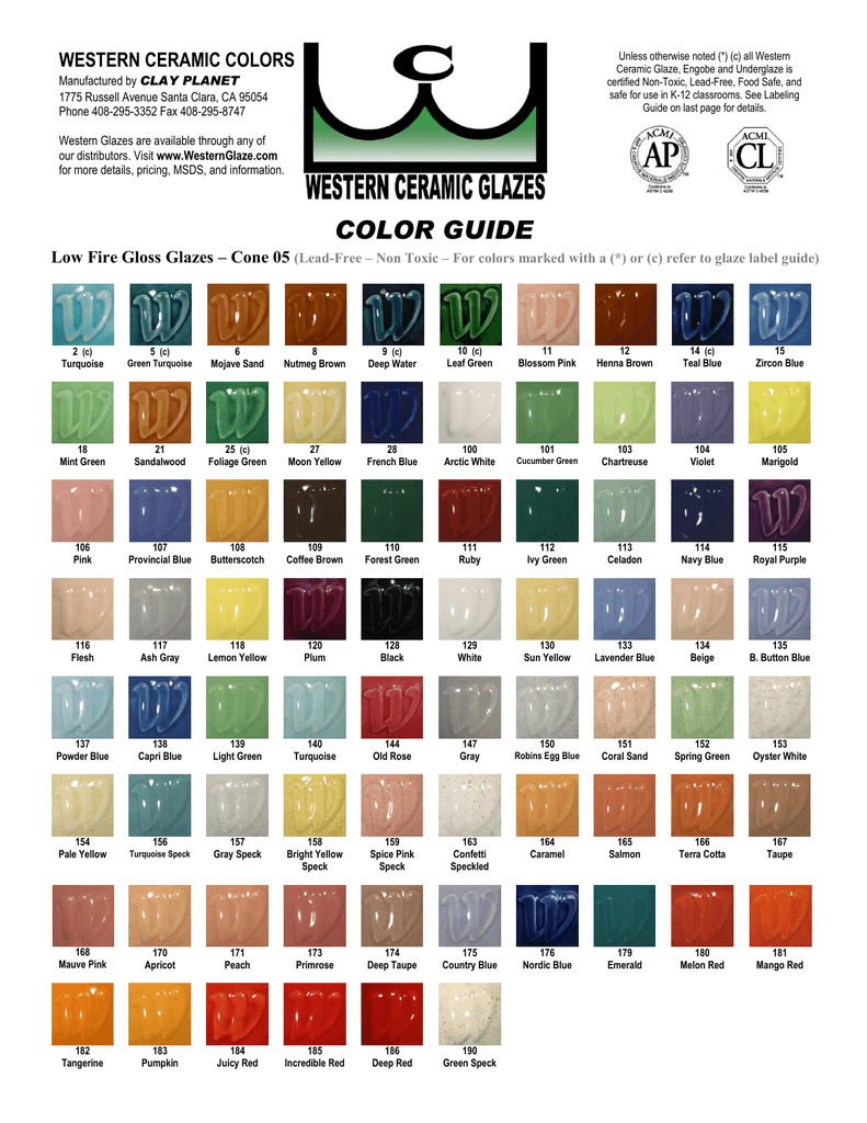 Download Western Color Chart - Western Ceramic Glazes