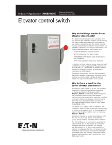Elevator control switch