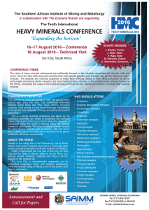 HEAVY MINERALS CONFERENCE