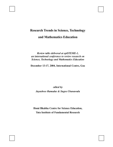 Research Trends in Science, Technology and Mathematics Education