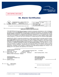 UL Alarm Certificates - Great American Insurance Group