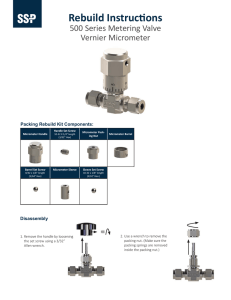 500 Series Metering Valves Vernier Handle Installation Instructions