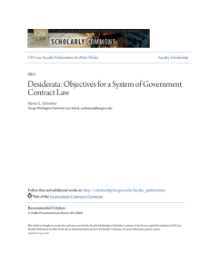 Desiderata: Objectives for a System of Government Contract Law