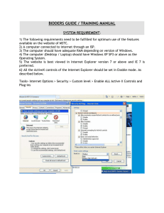 BIDDERS GUIDE / TRAINING MANUAL - MSTC E
