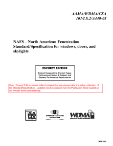 North American Fenestration Standard/Specification for