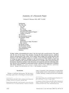 Anatomy of a Research Paper