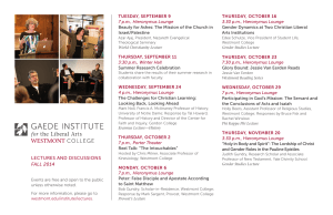 LECTURES AND DISCUSSIONS FALL 2014 TUESDAY