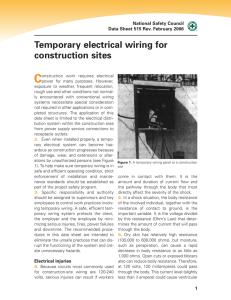 Temporary electrical wiring for construction sites