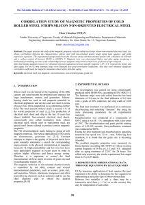 correlation study of magnetic properties of cold rolled steel strips