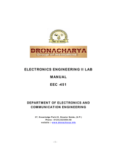 ELECTRONICS ENGINEERING II LAB MANUAL EEC -451