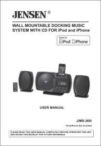 WALL MOUNTABLE DOCKING MUSIC SYSTEM WITH CD FOR iPod