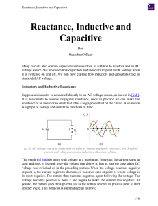 Reactance, Inductive and Capacitive