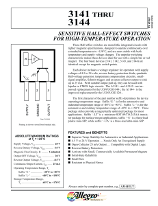 A3144EU Datasheet From IC-ON-LINE.CN
