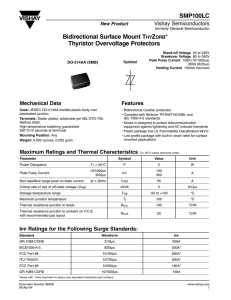 SMP100LC Bidirectional Surface Mount THYZORB® Thyristor