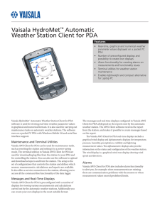 Vaisala HydroMet™ Automatic Weather Station Client for PDA