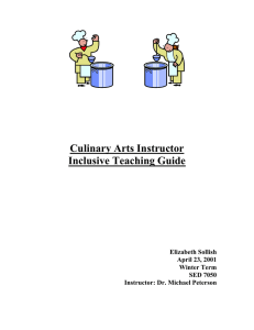 Culinary Arts Instructor Inclusive Teaching Guide
