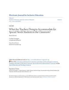 What Are Teachers Doing to Accommodate for Special Needs