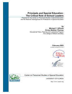 Principals and Special Education