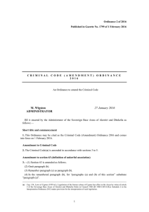 (Amendment) Ordinance 2016 - Sovereign Base Areas Administration