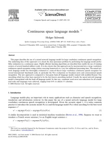 Continuous space language models