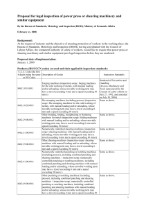 Proposal for legal inspection of power press or