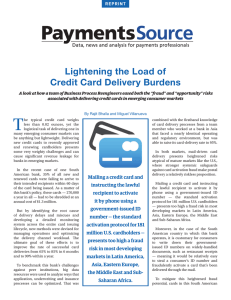 Lightening the Load of Credit Card Delivery Burdens