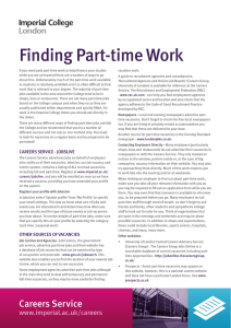 Finding Part-time Work - Imperial College London