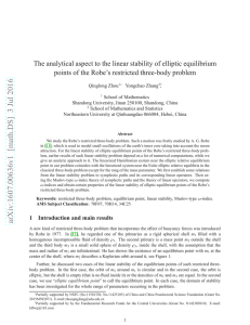 The analytical aspect to the linear stability of elliptic equilibrium