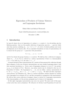Eigenvalues of Products of Unitary Matrices and