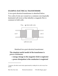 ELECTRICAL TRANSFORMER A two-port electrical transformer is