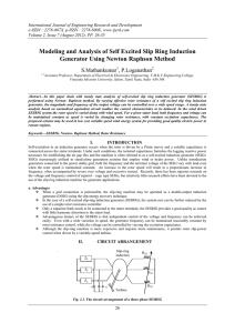 modeling and analysis of self excited slip ring induction generator