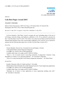 Cells Best Paper Award 2015
