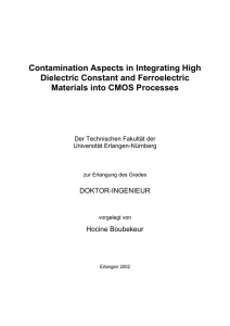 Contamination Aspects in Integrating High Dielectric
